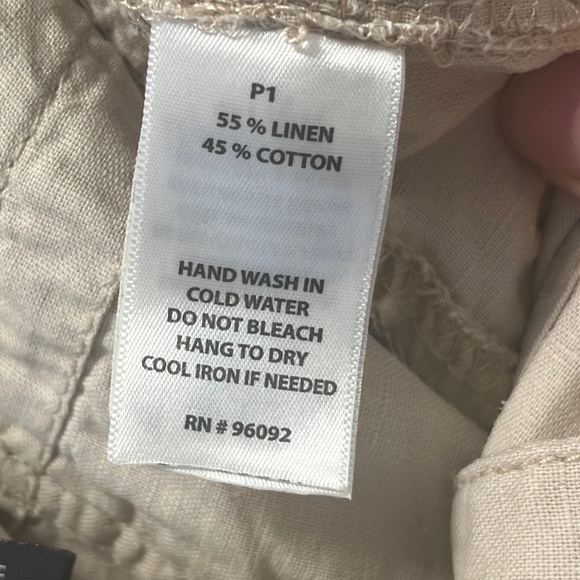 Dalia Collection Tie Front Creamm color Linen/Cotton Pants sz 12 - Picture 9 of 9